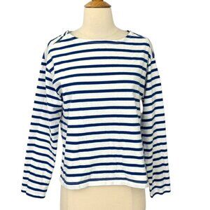 Everlane The Mariner Striped T-Shirt Top Boat Neck Nautical Preppy Boxy Size S